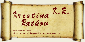 Kristina Ratkov vizit kartica